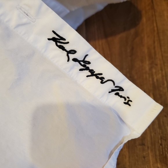 Karl lagerfield Paris cotton patch shirt long sleeve white button down shirt - Picture 7 of 9